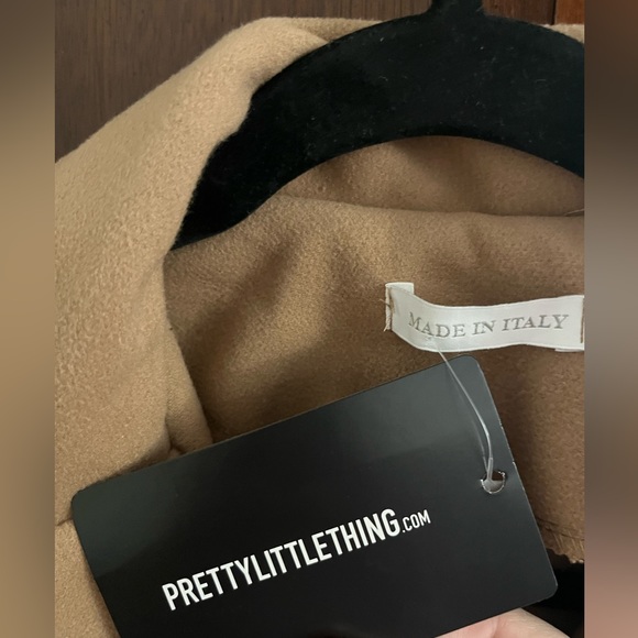 NWT PrettyLittleThing Camel Pocket Detail Coat - Picture 2 of 5